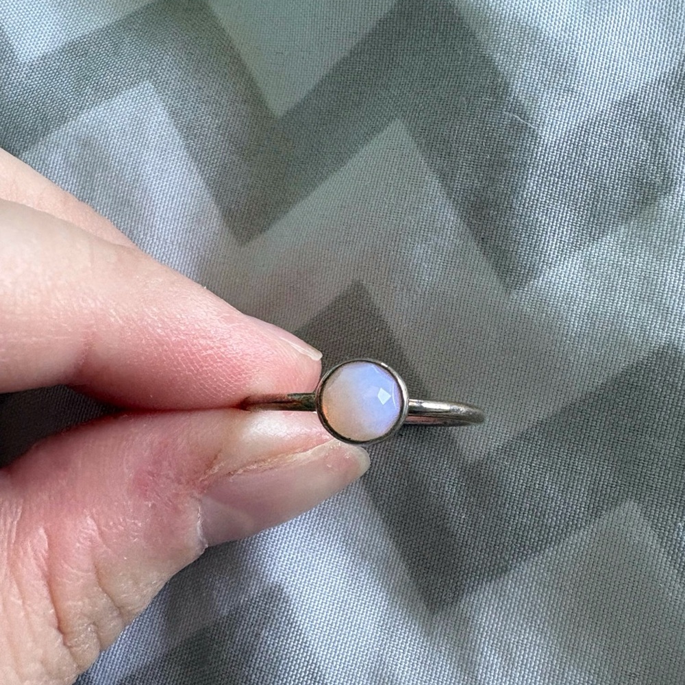 Pandora Sterling Silver Pink Stone Ring Size 8.5